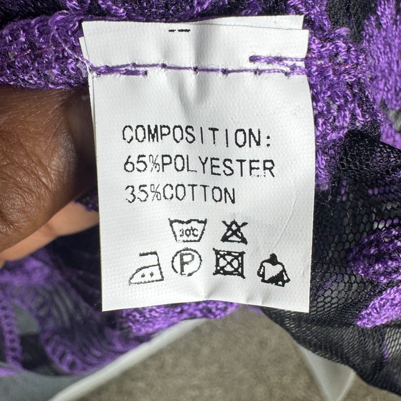 WoWo Kimono Womens XL‎ Purple Floral Embroidered Butterfly Whimsigoth Cover Up - Picture 4 of 9